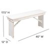 Flash Furniture 8'x40" White Table/4 Bench Set XA-FARM-2-WH-GG